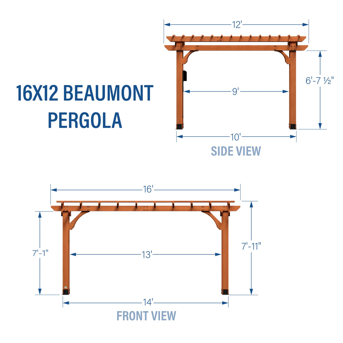 16x12 Beaumont Pergola