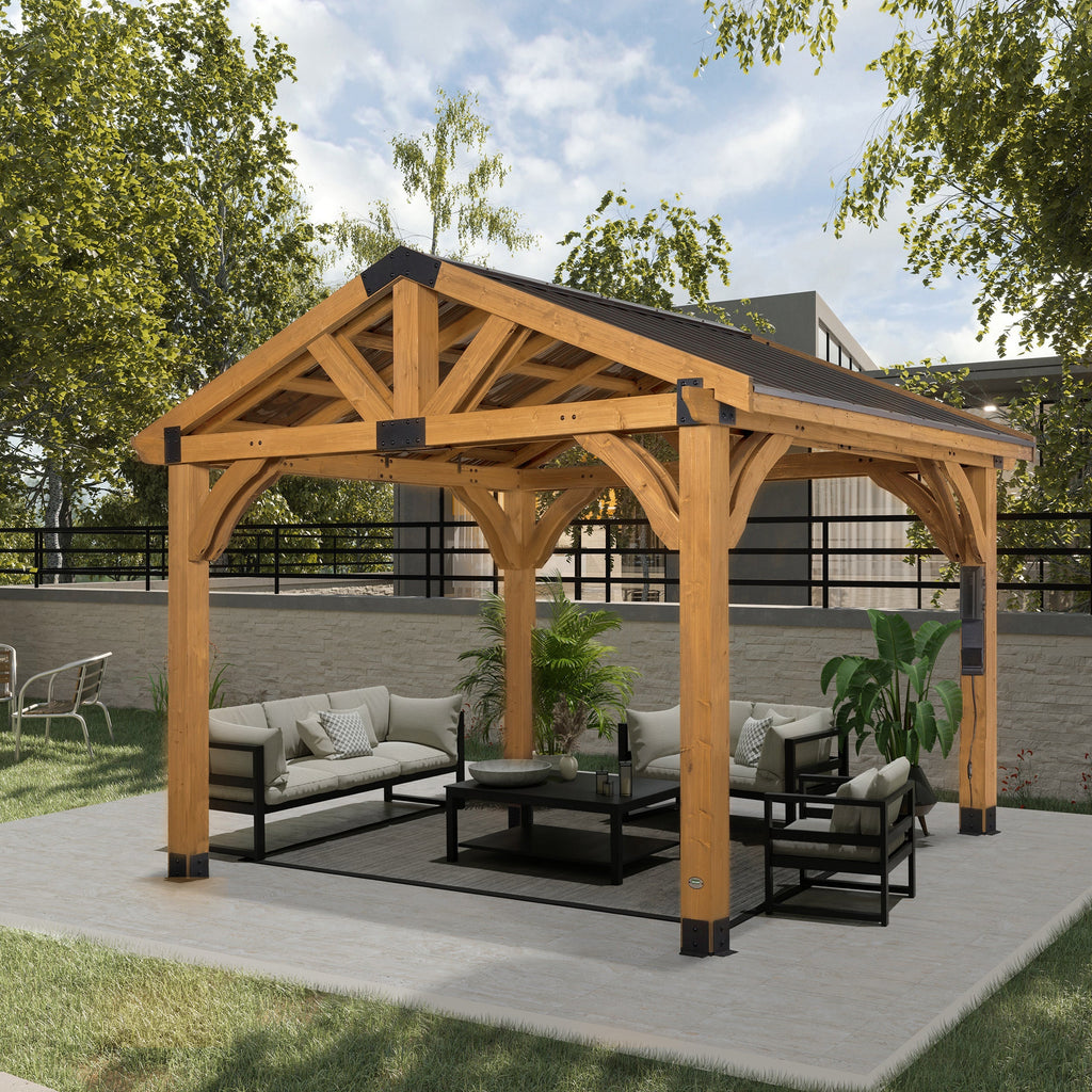 12x10 Arlington Gazebo with Electric - Lt Brown