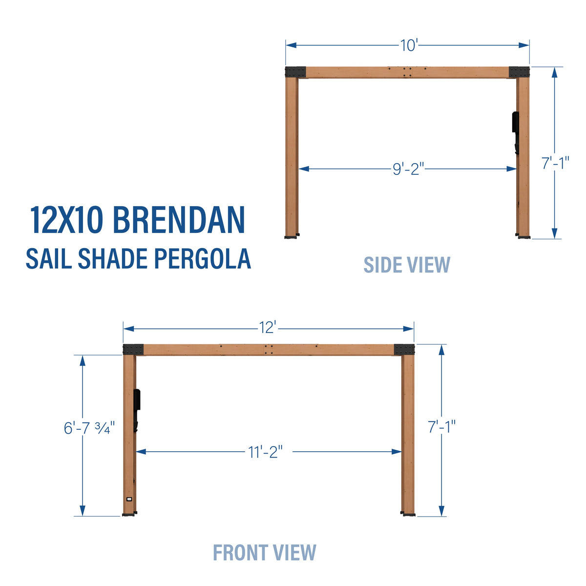 12x10 Brendan Sail Shade Pergola