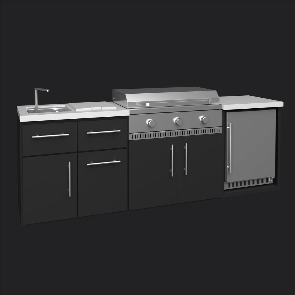 Emory | 9-Foot Outdoor Kitchen Island with Built-In Griddle