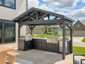 Lancaster | L-Shape Outdoor Kitchen with Built-In Griddle & Pizza Oven