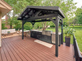 Lancaster | Covered Linear Outdoor Kitchen with Built-In Griddle
