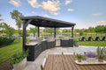 Edgemont Cove | Curved Outdoor Kitchen with Built-In Grill, Griddle & Pizza Oven