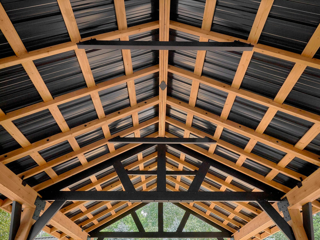 Lodge | 19x14 Cedar and Steel Gazebo with Steel Roof