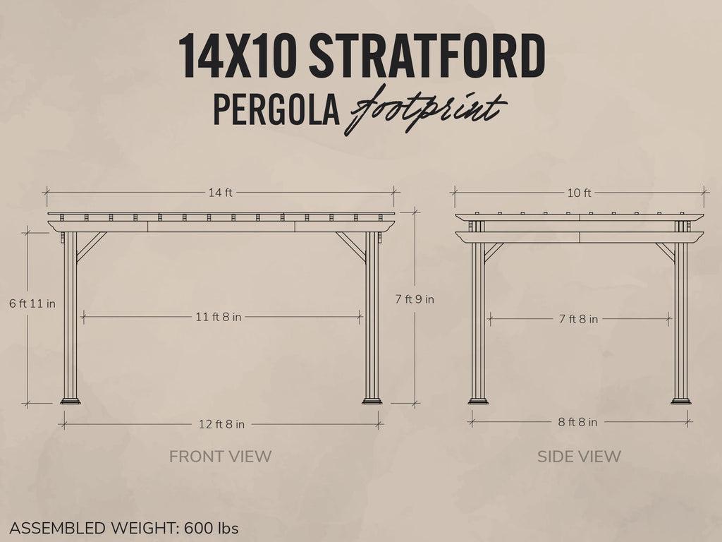 Stratford | 14x10 Steel Pergola – White