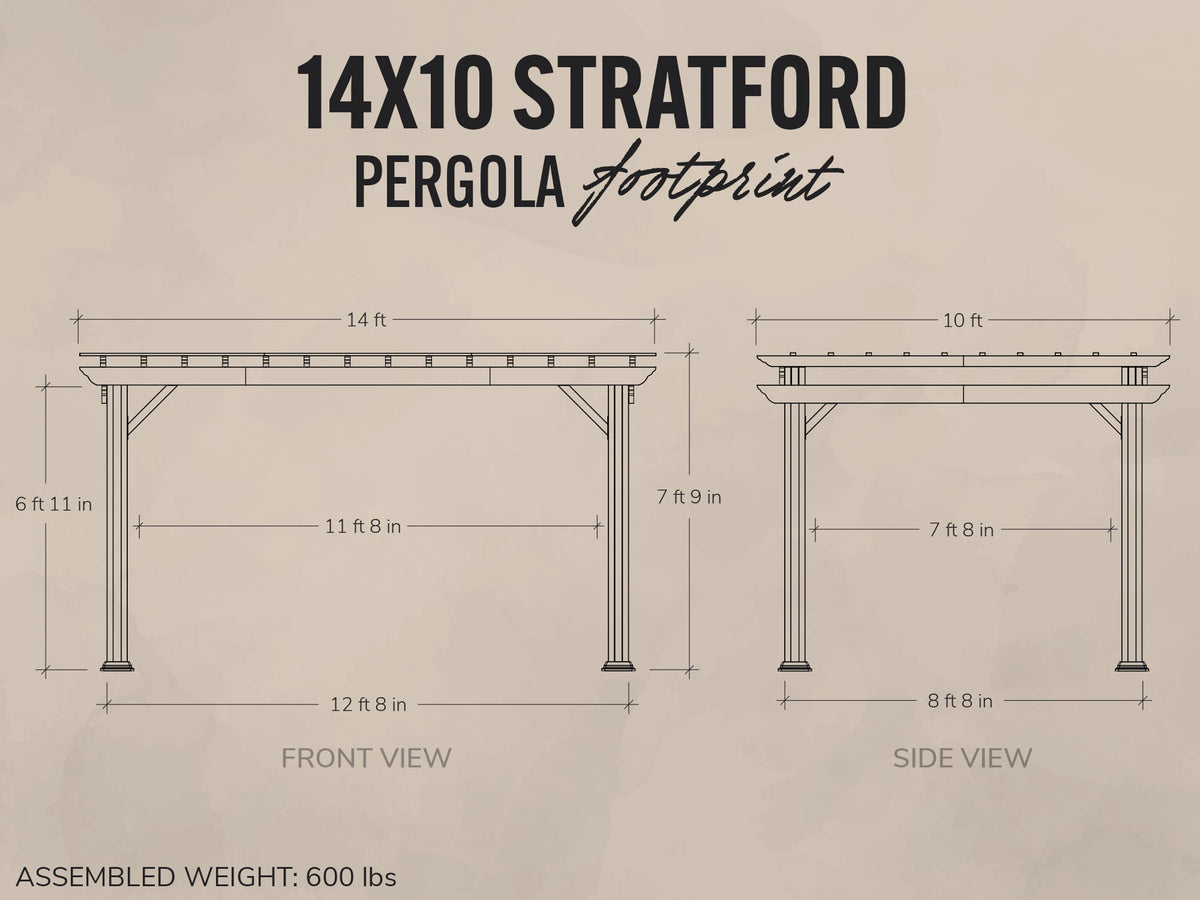 Stratford | 14x10 Steel Pergola – White