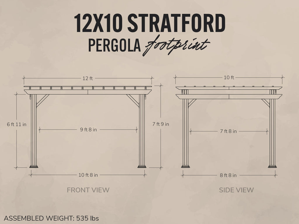 Stratford | 12x10 Steel Pergola – White