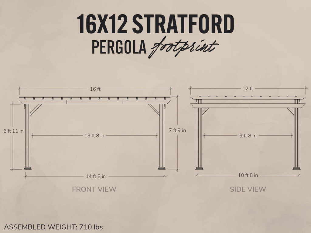 Stratford | 16x12 Steel Pergola – White