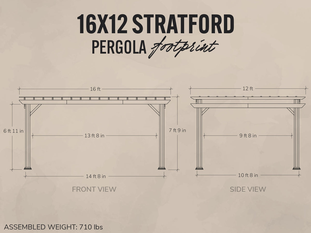 Stratford | 16x12 Steel Pergola – White