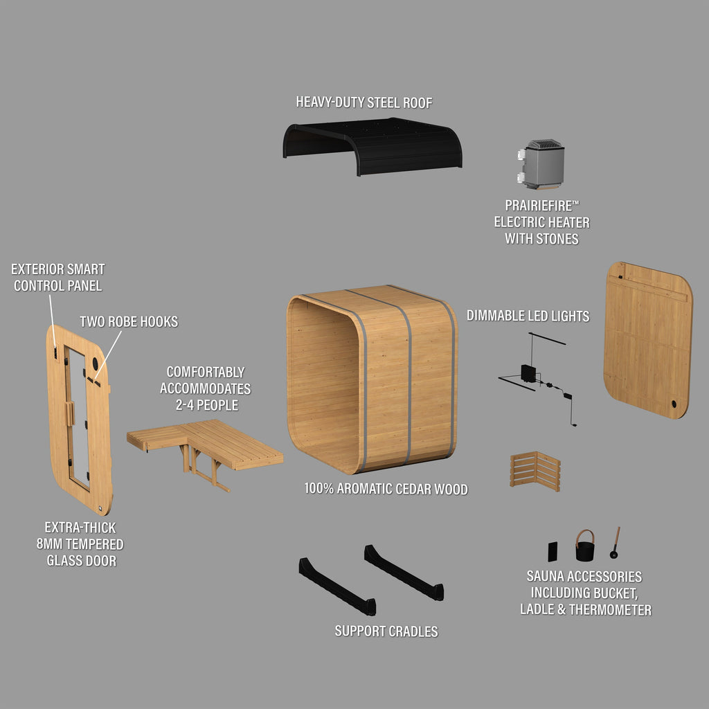 Lennon Outdoor Cube Sauna – 2-4 Person
